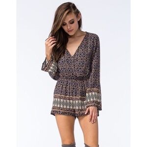 Robin K Floral Surplice Romper